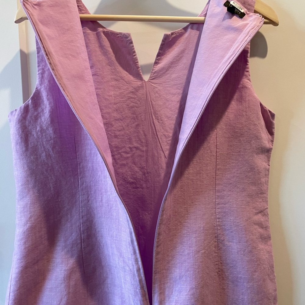 Talbots Linen and Cotton Pink Dress with White Detailing - Picture 9 of 9